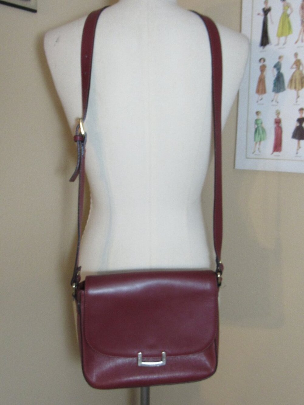 Innue Made In Italy Leather Crossbody Bag Red/Burgundy